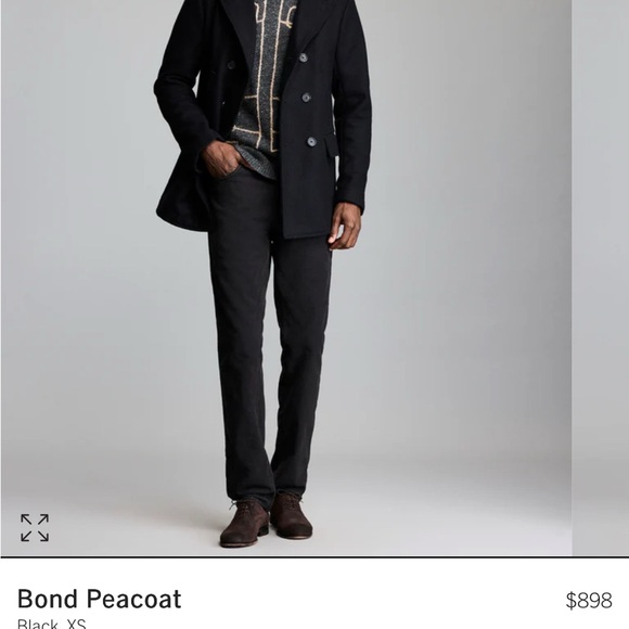 Billy Reid Black Bond Peacoat - Picture 2 of 10